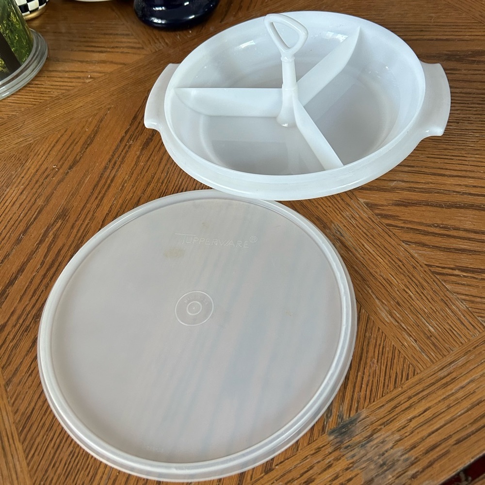 Vintage Tupperware Portable Divided Relish Tray